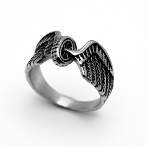 Ladies Winged Wheel Ring Motorcycle Biker Ring Stainless Steel  Sizes 5-10  - Product Image