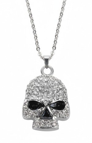 Ladies / Women's Pendant & Chain Bling Skull Stainless Steel  - Product Image