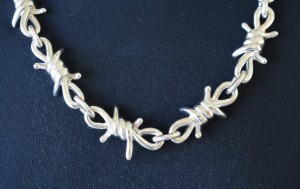 Large 16mm Barbed Wire Link Chain Stainless Steel Necklace - Product Image