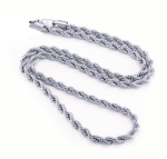 Large Iron Cross Pendant &amp; 7mm Rope Chain Men's Necklace Stainless Steel
