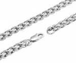 Long Jaw Skull Pendant on 2mm Foxtail Link Chain Unisex Necklace Stainless Steel