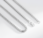 Long Jaw Skull Pendant on 2mm Foxtail Link Chain Unisex Necklace Stainless Steel