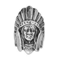 Men's Big Indian Head Ring Stainless Steel Sizes 9-15 - Product Image