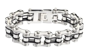 Men's Bike Chain Stainless Steel Silver & Black Motorcycle Biker Bracelet 5 Lengths Men's Bike Chain Stainless Steel Silver & Black Motorcycle Biker Bracelet 5 Lengths - Product Image