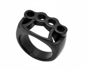Men's Black "Brass" Knuckles RingStainless Steel Ring8-15 - Product Image