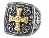 Men's Greek Cross Ring Gold EditionTwo Tone Stainless Steel RingSizes 9-15