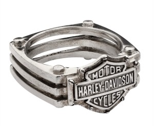 Harley-Davidson&reg; Men's Square Bolt B&S Logo Ring Sterling SilverHDR0245 - Product Image