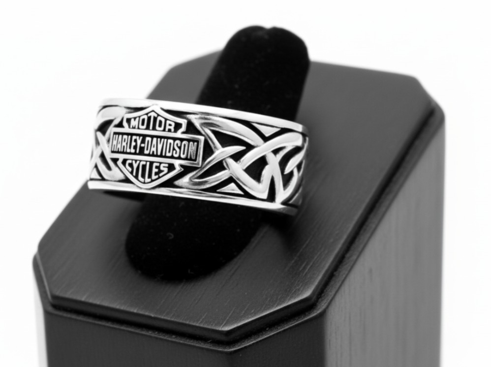 Harley-Davidson® Celtic Bar & Shield Logo Ring Sterling Silver HDR0455