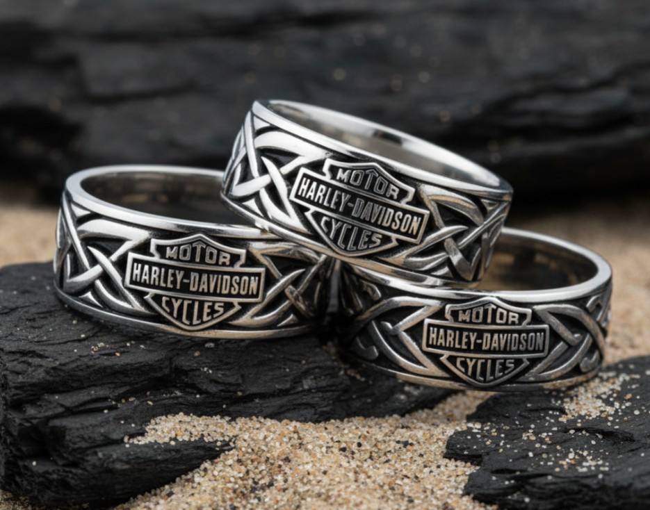 Harley-Davidson® Celtic Bar & Shield Logo Ring Sterling Silver HDR0455