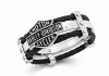 Men's Harley-Davidson&reg; Double Cable B&S Ring Two-Tone Stainless Steel  HSR0022
