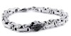 Men's Harley-Davidson&reg; Square Byzantine Bar & Shield Bracelet Double Link Stainless Steel HSB0010