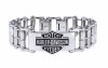 Men's Harley Davidson&reg; Wide Bike Chain Bar & Shield Bracelet Stainless Steel   HSB0146 