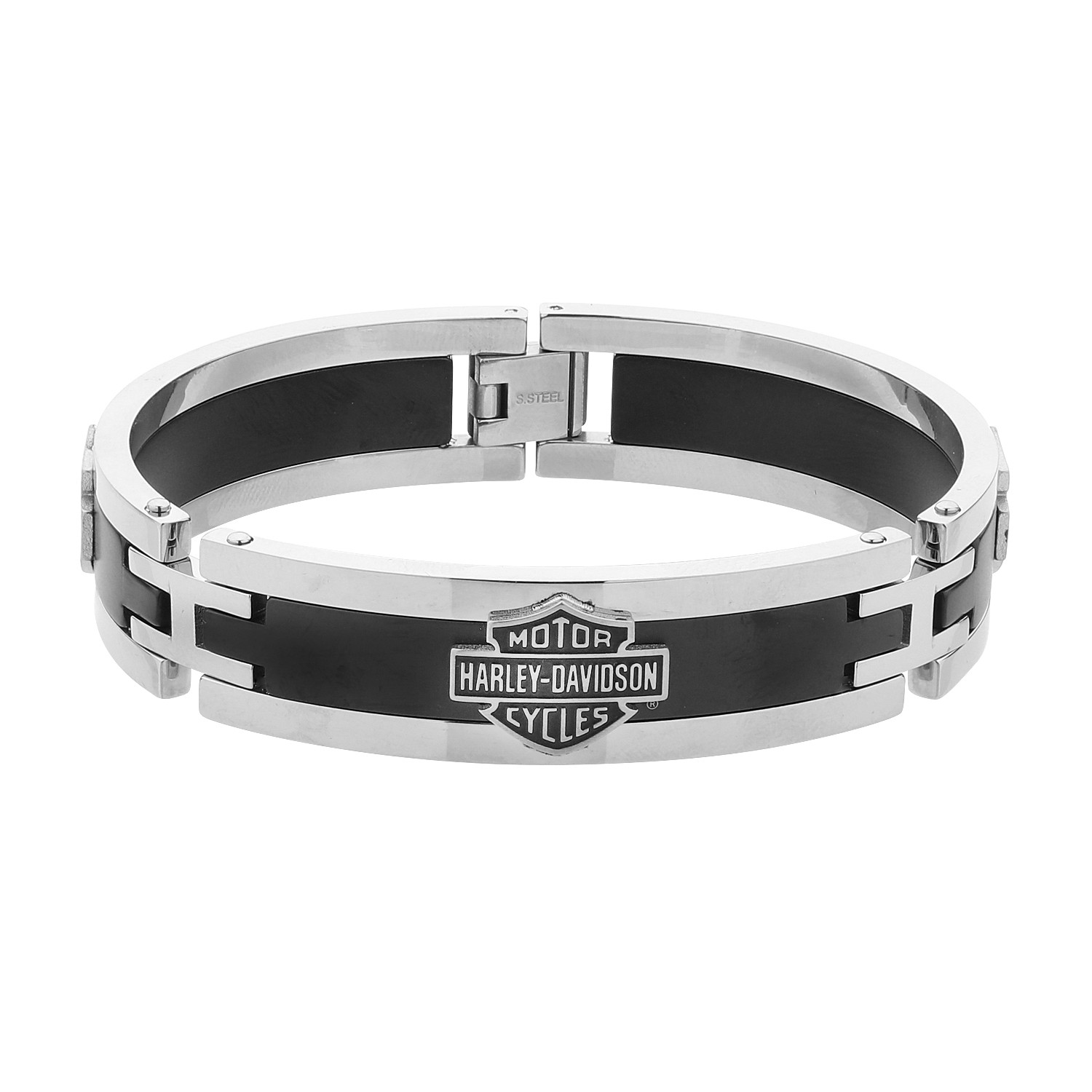 Men's HarleyDavidson® Motorcycle Biker Black & Stainless Steel