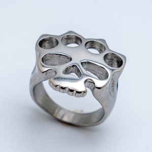 Men's Knuckles Skull RingPunisher Stainless Steel Sizes 7-15 - Product Image