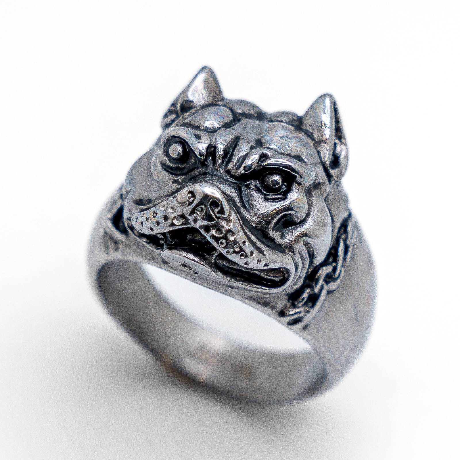 Men's Pit Bull Dog Ring Biker Stainless Steel Sizes 8 - 15 - Product Image