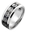 Men's Repeating Skulls Ring Comfort Fit Biker Wedding Band Ring  Sizes 9 - 13 