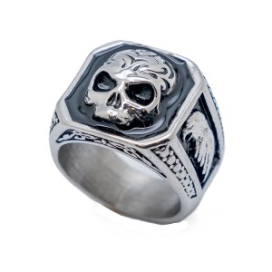Men's Square Skull Ring with Eagle Sizes 9 - 16 - Product Image