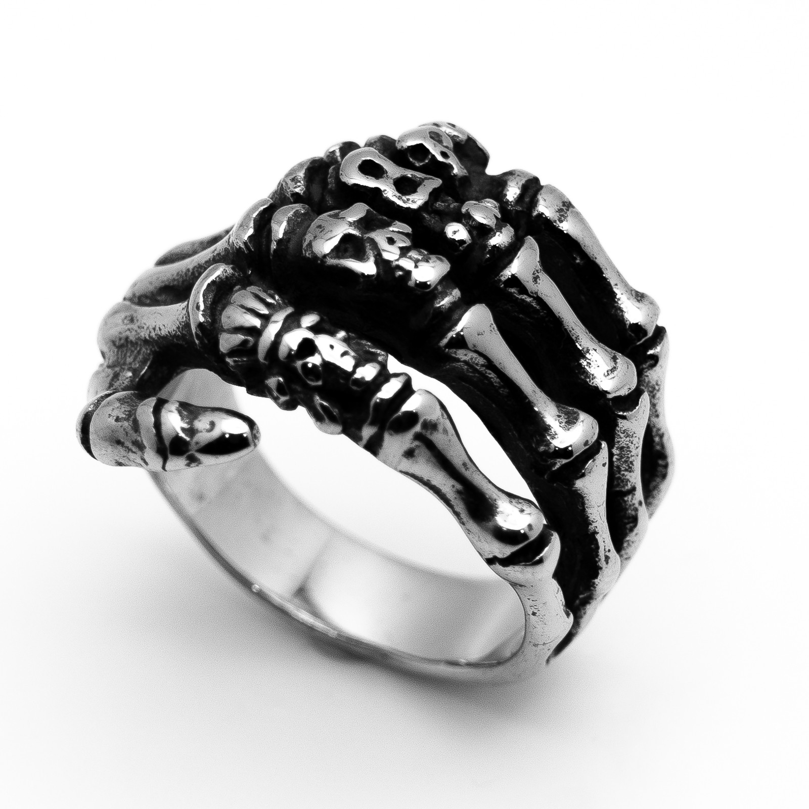 Unisex Skeleton Hand Ring Biker Ring Stainless Steel Sizes 8-16 