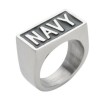 "NAVY" Signet Ring Unisex Military Stainless Steel Ring sizes 8-15
