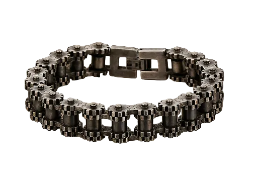 *NEW* 14mm Distressed "Gears" Bike Chain Bracelet Men's Biker Stainless Steel SB244