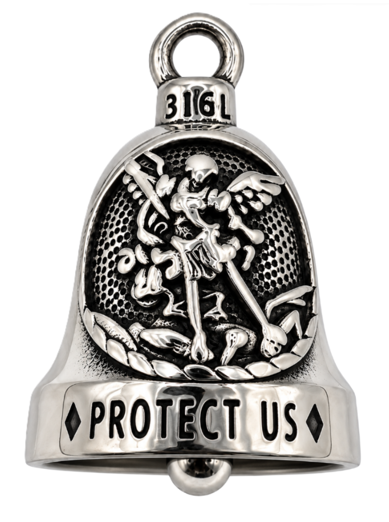 "SAINT MICHAEL" Ride Bell&amp;reg; "Protect Us" Religious Biker Bell Stainless Steel