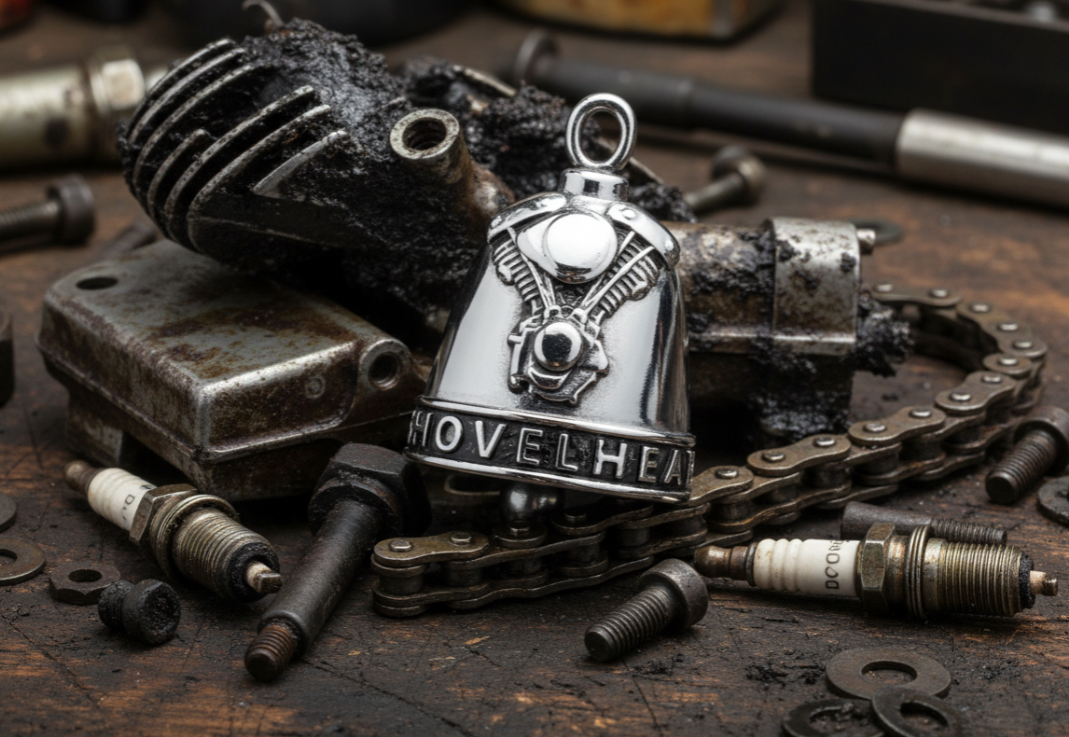 "SHOVELHEAD" Motorcycle Ride Bell Engine Biker Bell Stainless Steel