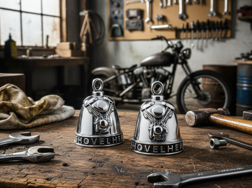 "SHOVELHEAD" Motorcycle Ride Bell Engine Biker Bell Stainless Steel