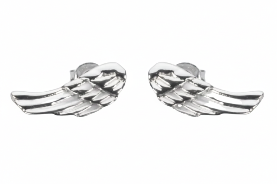 Simple Angel Wing Post Earrings Stainless Steel SE40