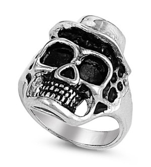 Skull Ring Top Hat Men's Stainless Steel RingSizes 9-15