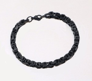 Small 4mm Black Stainless Steel Byzantine Bracelet Men or Women Small 4mm Black Stainless Steel Byzantine Bracelet Men or Women - Product Image