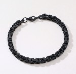 Small 4mm Black Stainless Steel Byzantine Bracelet Men or Women