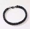 Small 4mm Black Stainless Steel Byzantine Bracelet Men or Women
