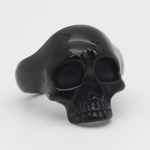 Small Black Skull Ring - Unisex Stainless Steel Biker Jewelry