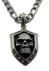 Strong Shield Skull Pendant Three Chains to Choose from Stainless Steel