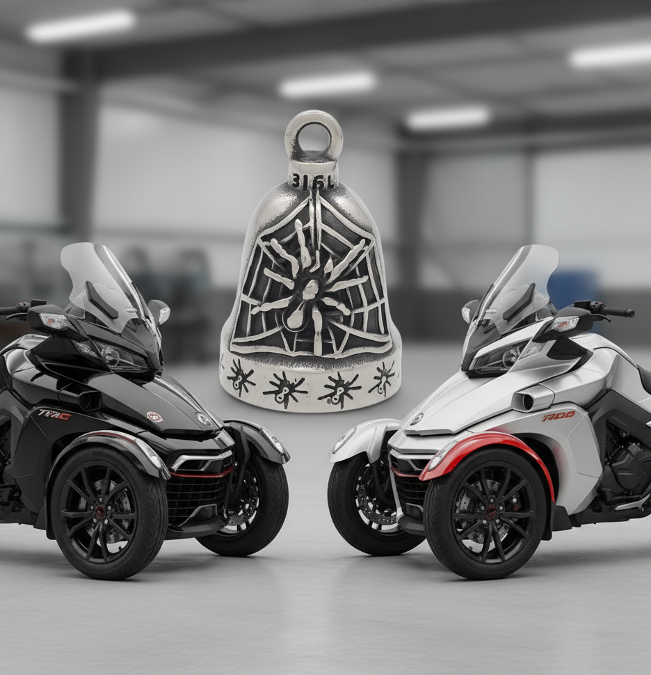 Spider Motorcycle Ride Bell Stainless Steel 