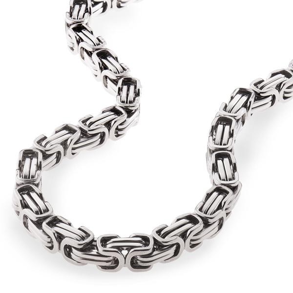 10mm Byzantine Link Chain Square Necklace Stainless Steel 