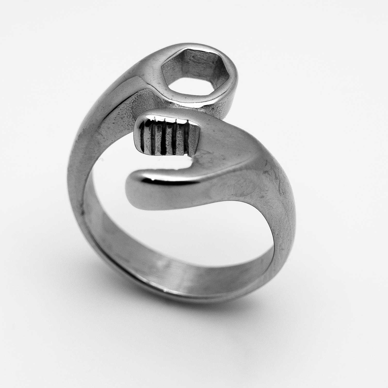  Mechanic's Lg Wrench Ring Stainless Steel Unisex Ring Sizes 7-18  - Product Image