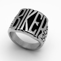 Unisex "BIKER" Signet Ring Biker Stainless Steel  Sizes 7 - 16