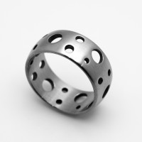 Unisex Holes All Over Ring Wedding Band Satin Stainless Steel  Sizes 5-13 
