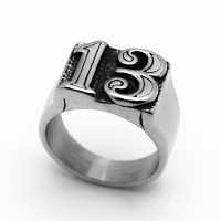 Unisex Lucky Number "13" Ring Biker Stainless Steel Sizes 7 - 16 Unisex Lucky Number "13" Ring Biker Stainless Steel Sizes 7 - 16 - Product Image
