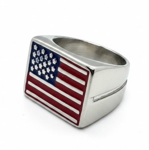 United States of America Flag Ring Men's Stainless Steel 8 - 13 - Product Image