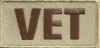 "VET" Patch Desert TanMilitary Biker Patch FREE SHIPPING