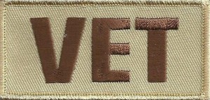 "VET" Patch Desert TanMilitary Biker Patch FREE SHIPPING