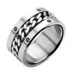 Wide Chain Spinner Ring Wedding Band Stainless Steel Wide Band  Sizes 9 - 15 