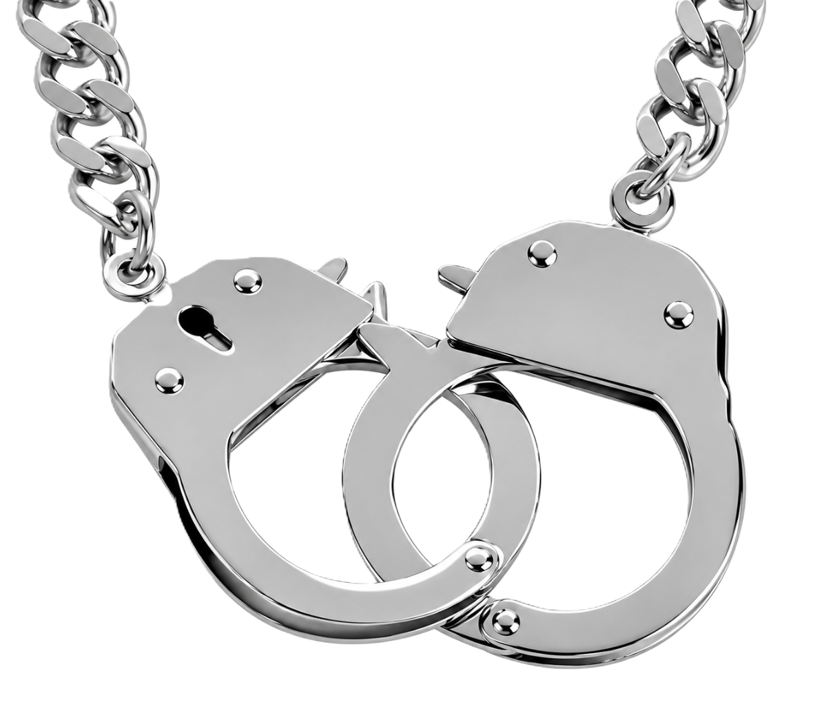 Women's 3-Piece Handcuff Jewelry Set Necklace &amp; Earrings Stainless Steel